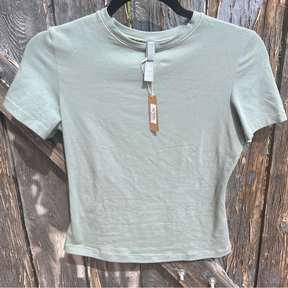 Skims Cotton Jersey Short Sleeve Mineral